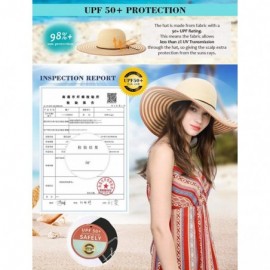 Sun Hats Floppy Straw Sun Hat UPF 50 Wide Brim Beach Summer Hats Packable - 91559_orange - C2199C8U23R $17.07