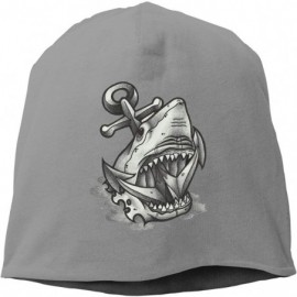 Skullies & Beanies Man Skull Cap Beanie Anchor Shark Headwear Knit Hat Warm Hip-hop Hat - Deep Heather - C218IKZO5HN $18.50