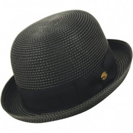 Fedoras Summer Bowler Hat - Black - CS12GXQBAUJ $43.42