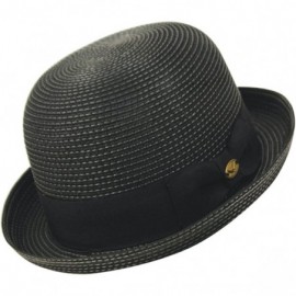 Fedoras Summer Bowler Hat - Black - CS12GXQBAUJ $23.30