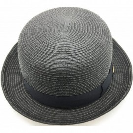 Fedoras Summer Bowler Hat - Black - CS12GXQBAUJ $23.30