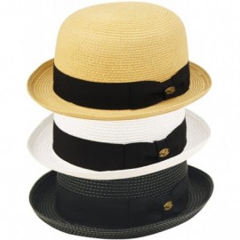 Fedoras Summer Bowler Hat - Black - CS12GXQBAUJ $23.30