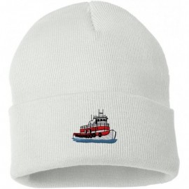 Skullies & Beanies Tugboat Custom Personalized Embroidery Embroidered Beanie - White - CE12N6E59JF $15.12