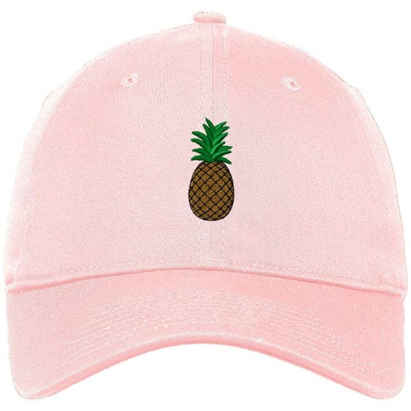 Baseball Caps Custom Soft Baseball Cap Pineapple Embroidery Dad Hats for Men & Women - Soft Pink - CK18SGL02ZQ $11.87