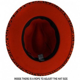 Fedoras Women's Wide Brim Felt Fedora Panama Hat with Leopard Belt Buckle - Z-camel - CC1935W05GD $29.34