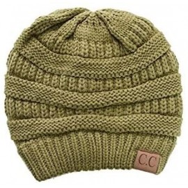 Skullies & Beanies Trendy Warm Chunky Soft Stretch Cable Knit Beanie Skull Cap - Olive - C5126QDGCHL $11.54