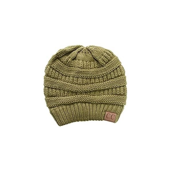 Skullies & Beanies Trendy Warm Chunky Soft Stretch Cable Knit Beanie Skull Cap - Olive - C5126QDGCHL $11.54