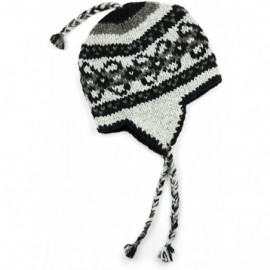 Skullies & Beanies TCG Women's Hand Knit Wool Vintage Pattern Sherpa Hat - CB11PVF5ZFL $25.05
