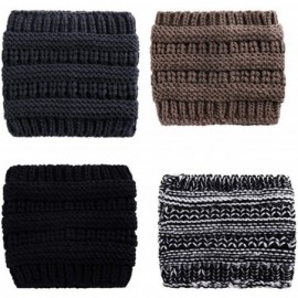 Skullies & Beanies Unisex Fashion Bun Ponytail Soft Stretch Winter Beanie Tail Hat Hats & Caps - Dark Khaki - CV18ADZX0RN $20.00