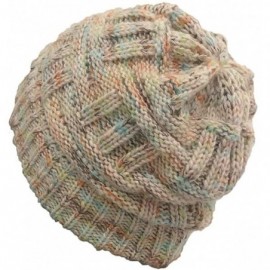 Skullies & Beanies New Women Keep Warm Winter Casual Knitted Hat Wool Hemming Hat Ski Hat - Beige4 - CQ1932L6LQT $7.15