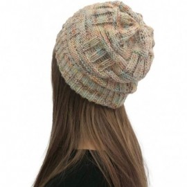 Skullies & Beanies New Women Keep Warm Winter Casual Knitted Hat Wool Hemming Hat Ski Hat - Beige4 - CQ1932L6LQT $7.15