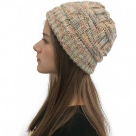 Skullies & Beanies New Women Keep Warm Winter Casual Knitted Hat Wool Hemming Hat Ski Hat - Beige4 - CQ1932L6LQT $7.15