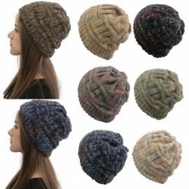 Skullies & Beanies New Women Keep Warm Winter Casual Knitted Hat Wool Hemming Hat Ski Hat - Beige4 - CQ1932L6LQT $7.15