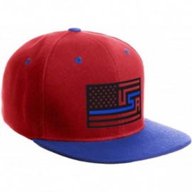 Baseball Caps USA Redesign Flag Thin Blue Red Line Support American Servicemen Snapback Hat - Thin Blue Line - Red Royal Cap ...