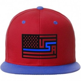 Baseball Caps USA Redesign Flag Thin Blue Red Line Support American Servicemen Snapback Hat - Thin Blue Line - Red Royal Cap ...