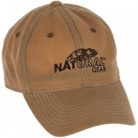 Baseball Caps Waxed Cotton Canvas Logo Cap- Unisex Baseball or Hunting hat Made with Waxed Cotton - Tan - CP18EYGAN28 $20.39