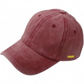 Baseball Caps Cotton Baseball Caps for Men and Women Sun Hat Adjustable Unisex Cap - Wine Red - CH182OMQ0SL $16.49