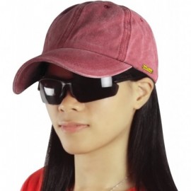 Baseball Caps Cotton Baseball Caps for Men and Women Sun Hat Adjustable Unisex Cap - Wine Red - CH182OMQ0SL $16.49