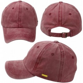 Baseball Caps Cotton Baseball Caps for Men and Women Sun Hat Adjustable Unisex Cap - Wine Red - CH182OMQ0SL $16.49