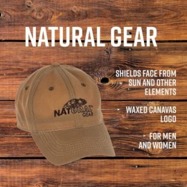 Baseball Caps Waxed Cotton Canvas Logo Cap- Unisex Baseball or Hunting hat Made with Waxed Cotton - Tan - CP18EYGAN28 $20.39