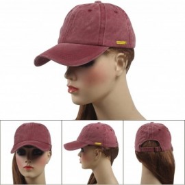 Baseball Caps Cotton Baseball Caps for Men and Women Sun Hat Adjustable Unisex Cap - Wine Red - CH182OMQ0SL $16.49