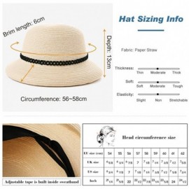 Fedoras Womens Wide Roll Up Brim Packable Straw Sun Cloche Hat Fedora Summer Beach 55-58cm - Pink_00010 - CK18QEXR056 $16.72