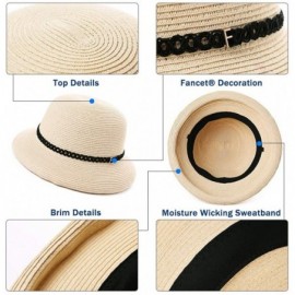 Fedoras Womens Wide Roll Up Brim Packable Straw Sun Cloche Hat Fedora Summer Beach 55-58cm - Pink_00010 - CK18QEXR056 $16.72