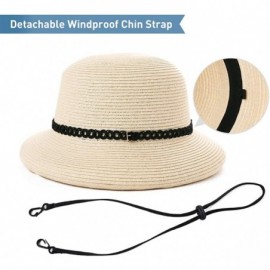Fedoras Womens Wide Roll Up Brim Packable Straw Sun Cloche Hat Fedora Summer Beach 55-58cm - Pink_00010 - CK18QEXR056 $16.72