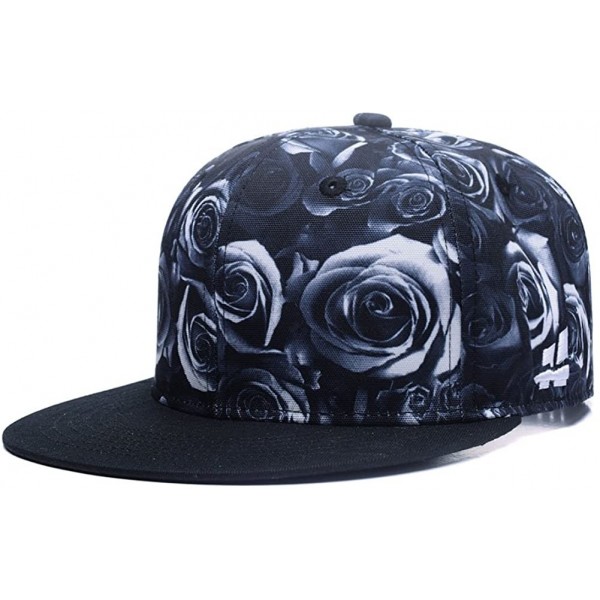 Baseball Caps Premium Floral Flower Hawaiian Cotton Adjustable Snapback Hats Men's Women's Hip-Hop Flat Bill Baseball Caps - ...