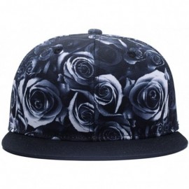 Baseball Caps Premium Floral Flower Hawaiian Cotton Adjustable Snapback Hats Men's Women's Hip-Hop Flat Bill Baseball Caps - ...