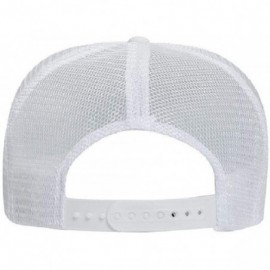 Baseball Caps Polyester Foam Front 5 Panel High Crown Mesh Back Trucker Hat - White - C412EXF1YH7 $14.37