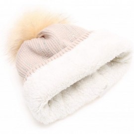 Skullies & Beanies Women's Winter Hats Rib Knit Soft Sherpa Lined Raindrop Rhinestone Studded Warm Luxury Pom Beanies - CF18I...