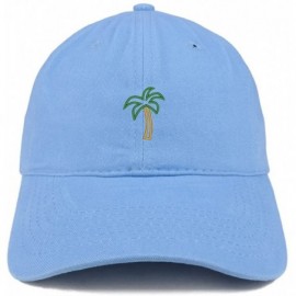 Baseball Caps Palm Tree Embroidered Dad Hat Adjustable Cotton Baseball Cap - Carolina Blue - CK185HR8LT2 $21.93