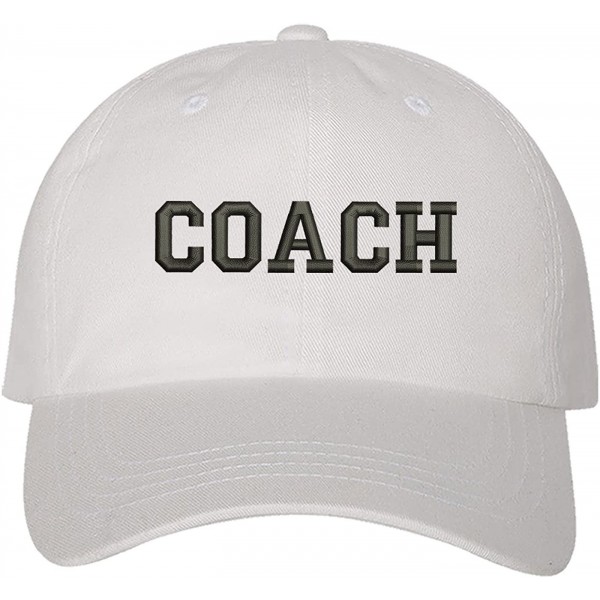 Baseball Caps Coach Dad Hat - White (Coach Dad Hat) - C018D4ZNKW5 $18.51