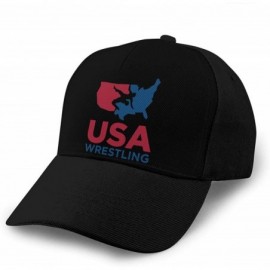 Baseball Caps Unisex USA Wrestling Flat Baseball hat - Black6 - C918A5IZ2Q0 $28.69