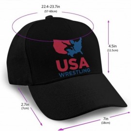 Baseball Caps Unisex USA Wrestling Flat Baseball hat - Black6 - C918A5IZ2Q0 $15.30
