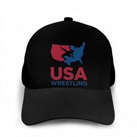 Baseball Caps Unisex USA Wrestling Flat Baseball hat - Black6 - C918A5IZ2Q0 $15.30