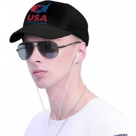 Baseball Caps Unisex USA Wrestling Flat Baseball hat - Black6 - C918A5IZ2Q0 $15.30