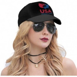 Baseball Caps Unisex USA Wrestling Flat Baseball hat - Black6 - C918A5IZ2Q0 $15.30