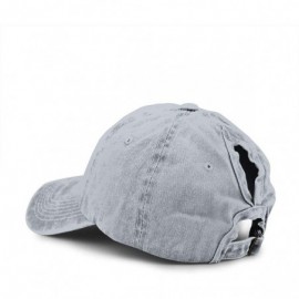 Baseball Caps Unisex Dog Mom Vintage Jeans Adjustable Baseball Cap Cotton Denim Dad Hat - Ponytail Gray - CU18SS95K4U $13.18