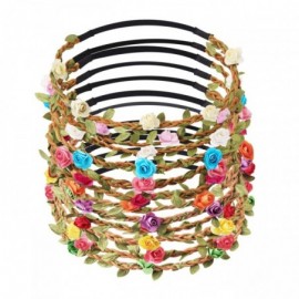 Headbands 12pcs Girl Fashion Bohemian Flower Crown Floral Garland Headbands For Girls - Mix colors - CK12NU1FO17 $10.35