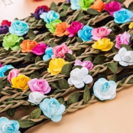 Headbands 12pcs Girl Fashion Bohemian Flower Crown Floral Garland Headbands For Girls - Mix colors - CK12NU1FO17 $10.35