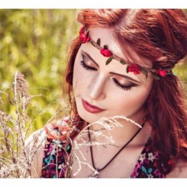 Headbands 12pcs Girl Fashion Bohemian Flower Crown Floral Garland Headbands For Girls - Mix colors - CK12NU1FO17 $10.35