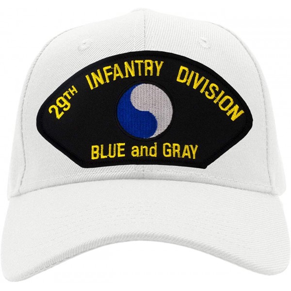 Baseball Caps 29th Infantry Division - Blue & Gray Hat/Ballcap Adjustable One Size Fits Most - White - CF18SWE7M47 $24.42