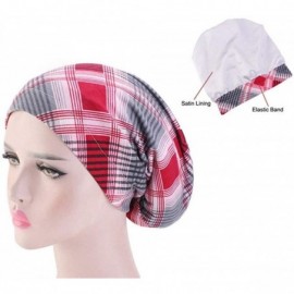 Skullies & Beanies Womens Satin Linning Soft Headwear Cotton Beanie Hat Night Sleep Cap - Wine2 - CM18UWIAQ52 $11.40