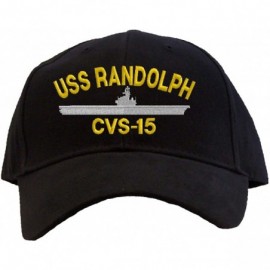 Baseball Caps USS Randolph CVS-15 Embroidered Pro Sport Baseball Cap - Black - CM182SK4KCH $15.42
