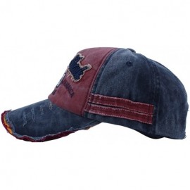 Baseball Caps Washed Cotton Baseball Caps Adjustable Snapback Embroidered Trucker Hat - Dfh110navyburgundy - C0185ZNCRYK $22.31