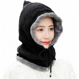 Skullies & Beanies Women Balaclavas Hat Beanie Snow Ski Winter Knit Fleeced Skull Cap Neck Scarf Hiking Sports Cold Weather -...