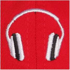 Baseball Caps Embroidery Classic Cotton Baseball Dad Hat Cap Various Design - Headphone Red - C312N60ETDP $11.12