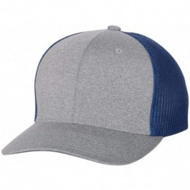 Baseball Caps Melange Trucker Cap Mesh Back - Heather/ Royal - CG17YDHOY8D $11.53